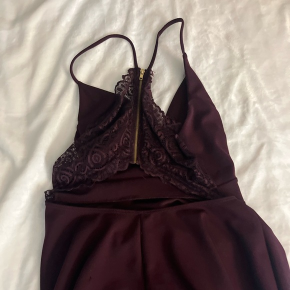 Maroon High Low Dress - Picture 4 of 4
